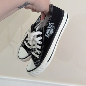 Philadelphia Fan Gear Eagles Canvas Sneakers Black Low Top Size 41/9.5 Go Birds